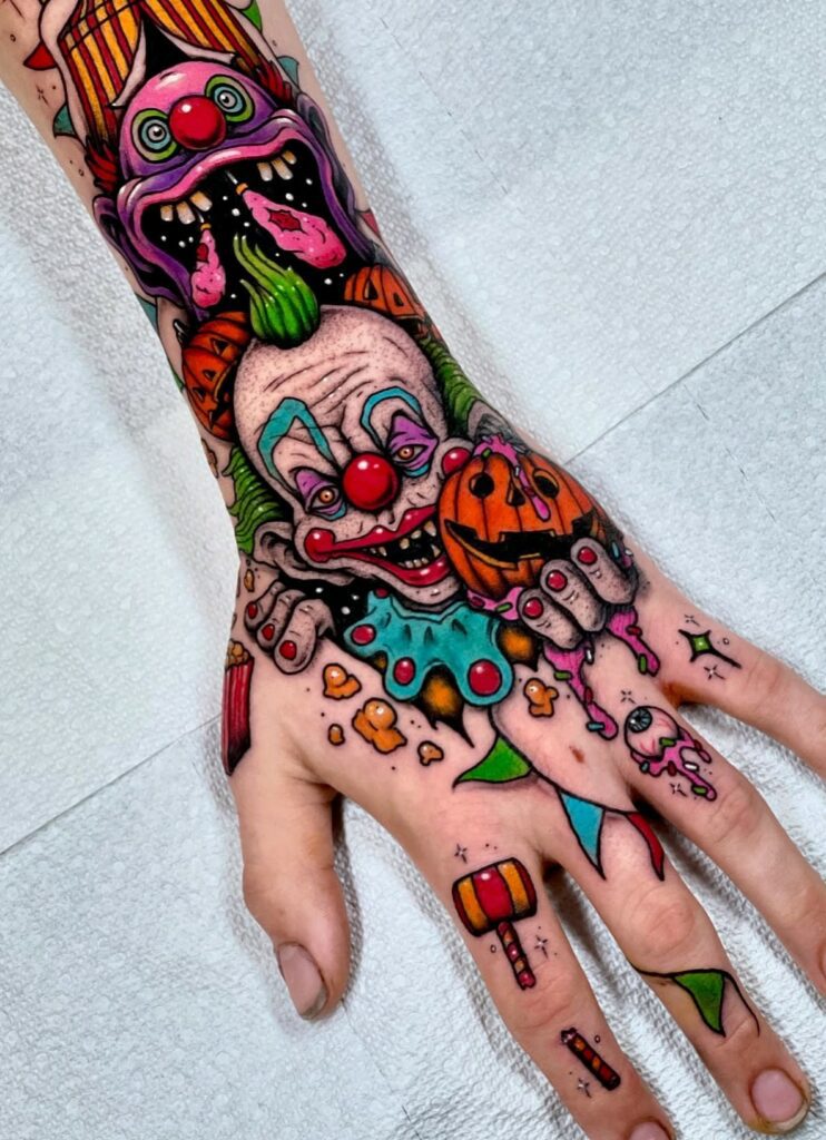 Angelo parente killer klowns from outer space tattoo