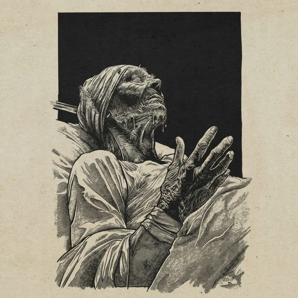 Riko illustrateur Dying old lady drawing