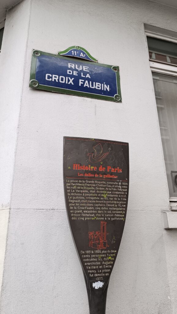 paris guillotine plaque