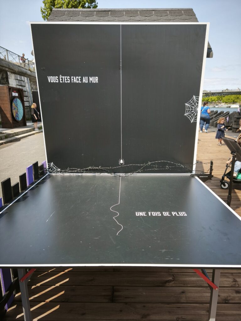 Goth ping pong table wednesday addams beach club paris