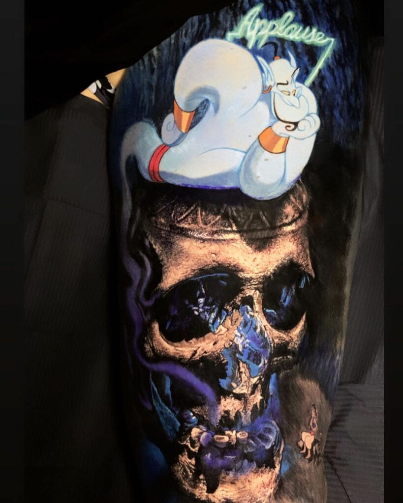 aladdin skull tattoo au dela du reel tattoo by sandry